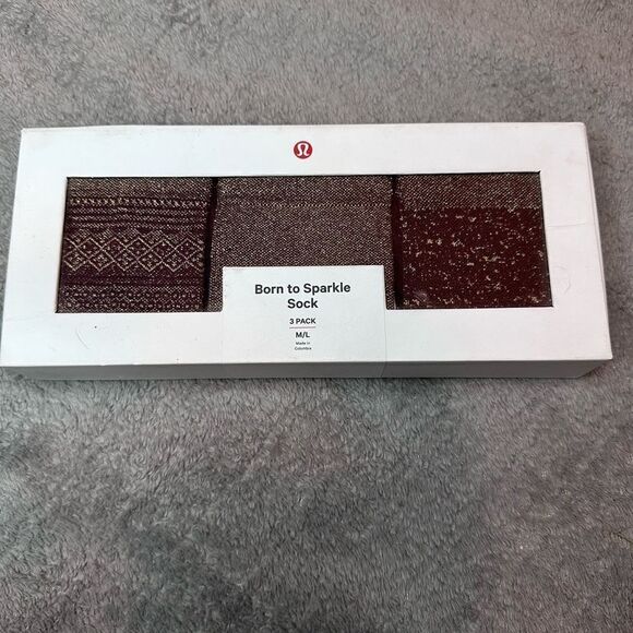 lululemon athletica Other - NIB lululemon Born to Sparkle Socks 3 Pack